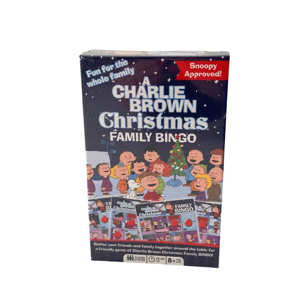 A Charlie Brown Christmas Family Bingo Game Snoopy Peanuts Holiday Sealed Gift